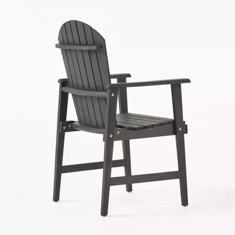 TUYOHW Set di 2 Sedie da Pranzo Adirondack in Legno di Acacia, Sedie da Giardino Resistenti alle Intemperie per Esterni, Capacità 136 kg