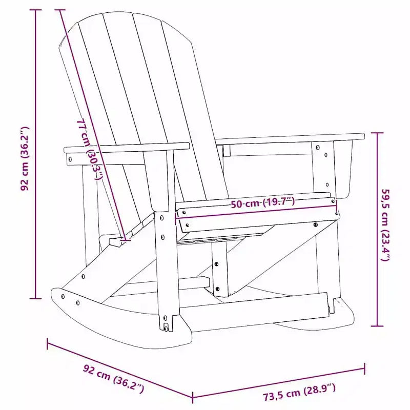 vidaXL Sedie a dondolo Adirondack 2 pz Nere in HDPE - Nere Senza Tavolo