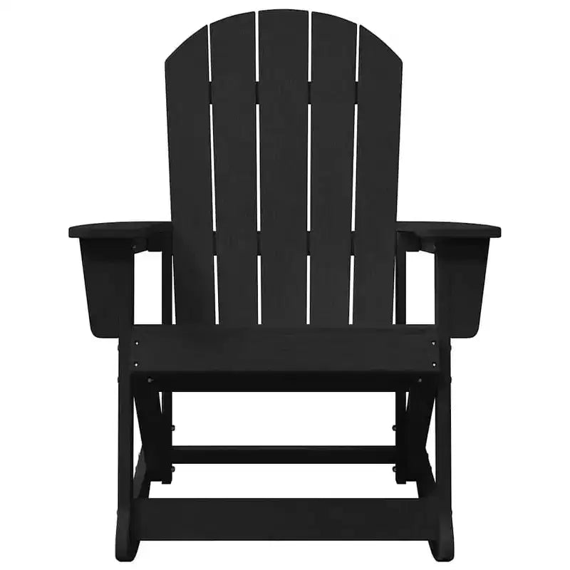 vidaXL Sedie a dondolo Adirondack 2 pz Nere in HDPE - Nere Senza Tavolo