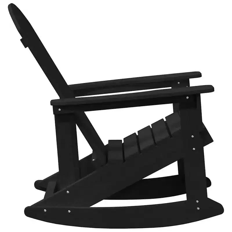 vidaXL Sedie a dondolo Adirondack 2 pz Nere in HDPE - Nere Senza Tavolo