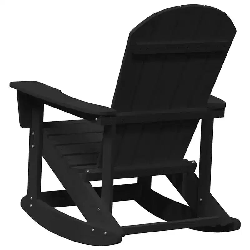 vidaXL Sedie a dondolo Adirondack 2 pz Nere in HDPE - Nere Senza Tavolo