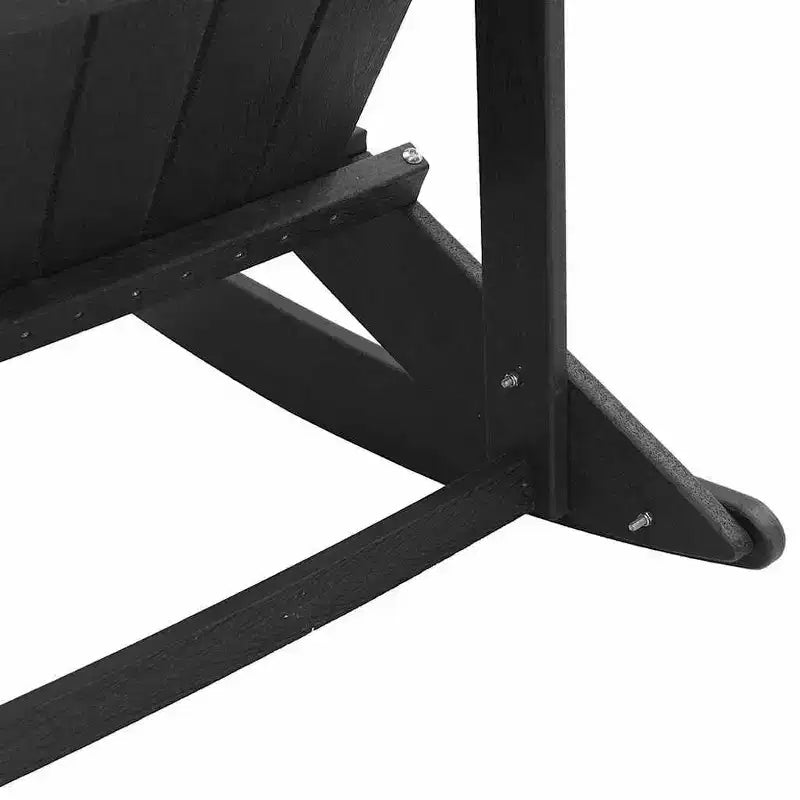 vidaXL Sedie a dondolo Adirondack 2 pz Nere in HDPE - Nere Senza Tavolo