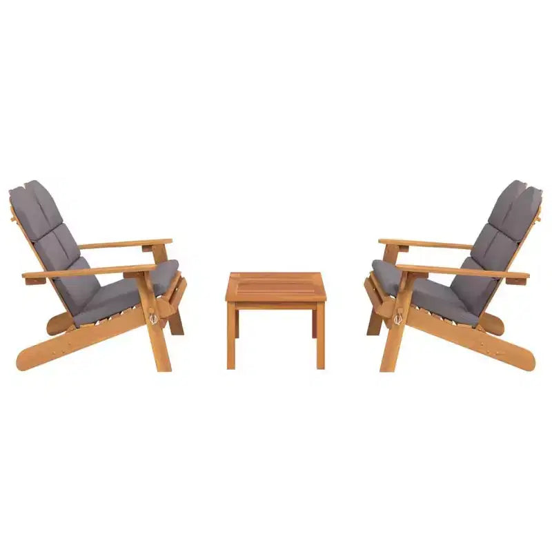 vidaXL Salotto da giardino marrone in legno massello di acacia Standard Pieghevole