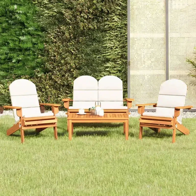 vidaXL Salotto da giardino marrone in legno massello di acacia Standard Pieghevole