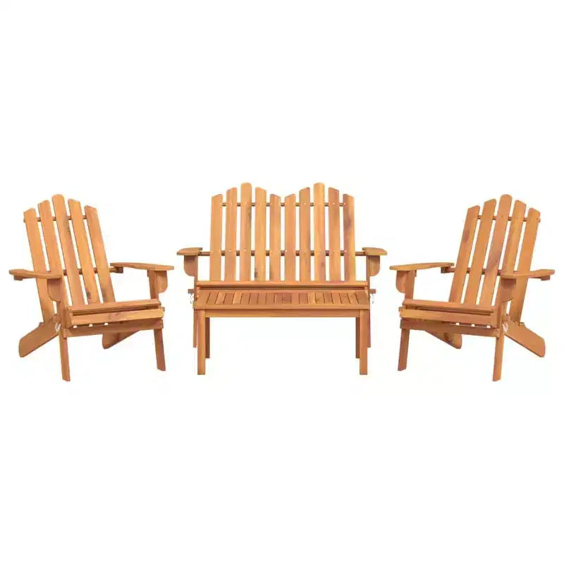 vidaXL Salotto da giardino marrone in legno massello di acacia Standard Pieghevole
