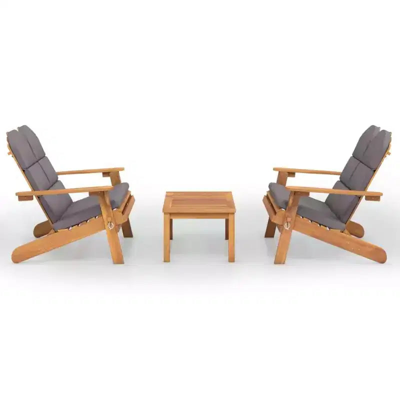vidaXL Salotto da giardino marrone in legno massello di acacia Standard Pieghevole