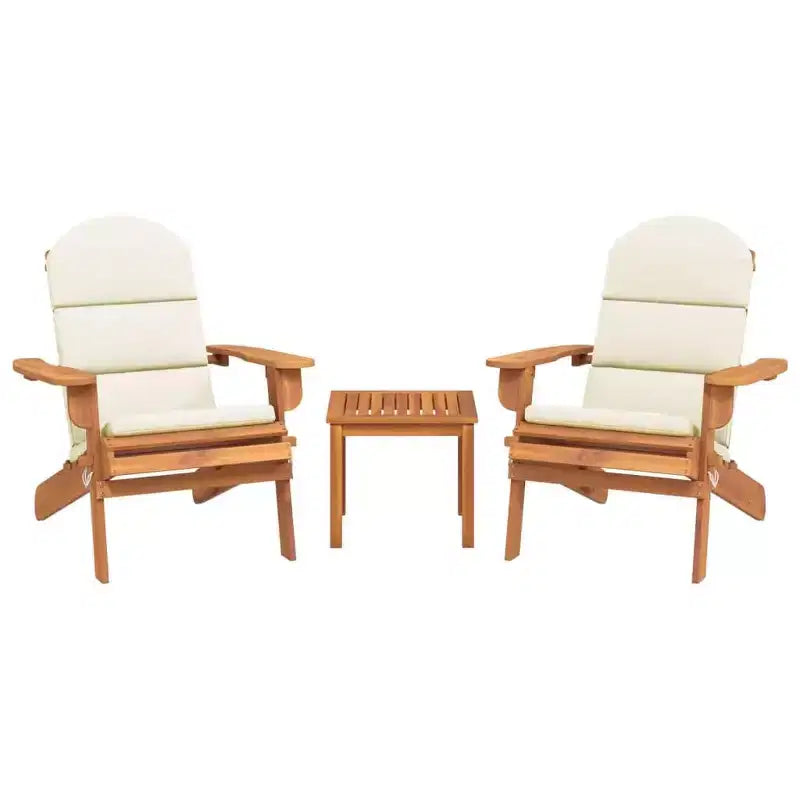 vidaXL Set mobili da giardino Set di sedie Adirondack pieghevoli Legno massello di acacia