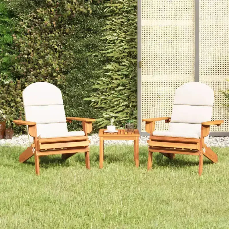 vidaXL Set mobili da giardino Set di sedie Adirondack pieghevoli Legno massello di acacia