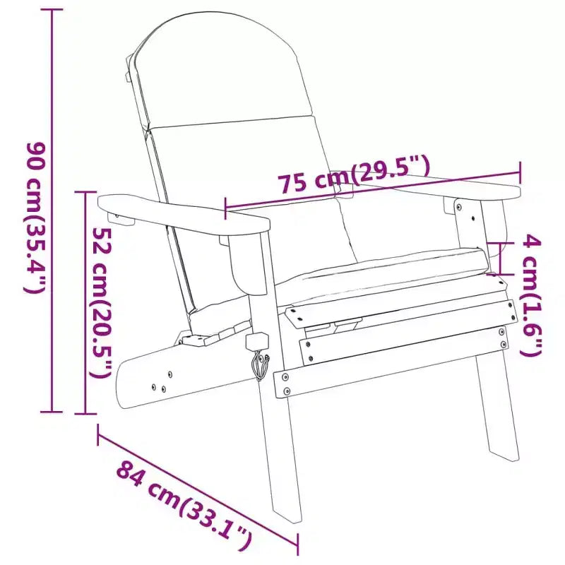 vidaXL Set mobili da giardino Set di sedie Adirondack pieghevoli Legno massello di acacia