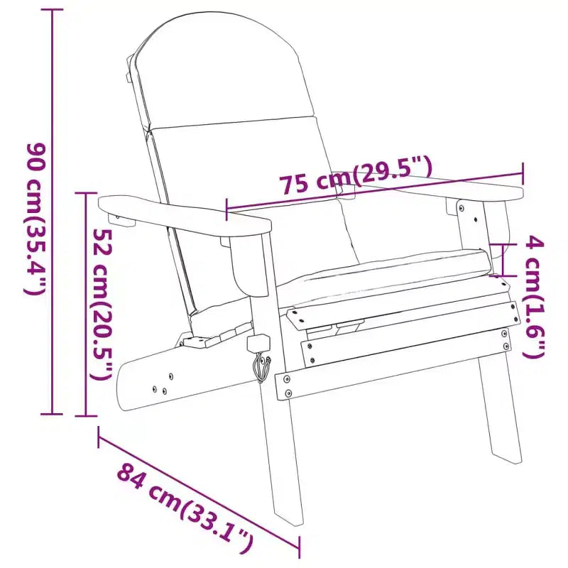 vidaXL Set mobili da giardino Set di sedie Adirondack pieghevoli Legno massello di acacia