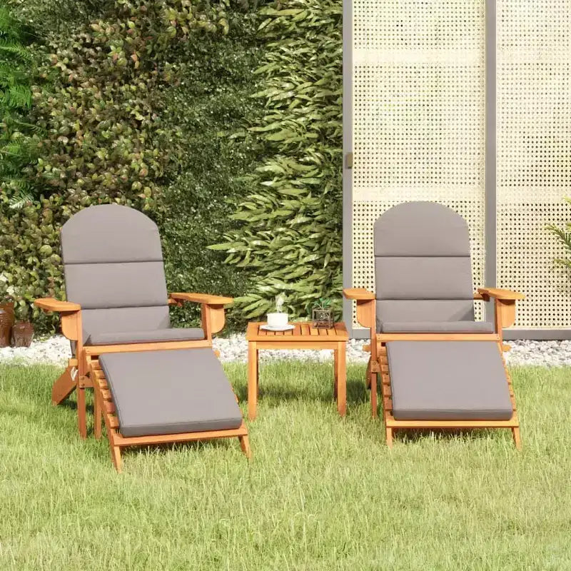 vidaXL Set mobili da giardino Set di sedie Adirondack pieghevoli Legno massello di acacia