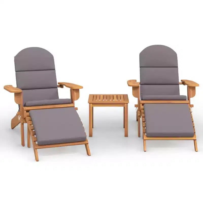 vidaXL Set mobili da giardino Set di sedie Adirondack pieghevoli Legno massello di acacia