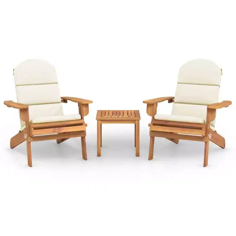 vidaXL Set mobili da giardino Set di sedie Adirondack pieghevoli Legno massello di acacia