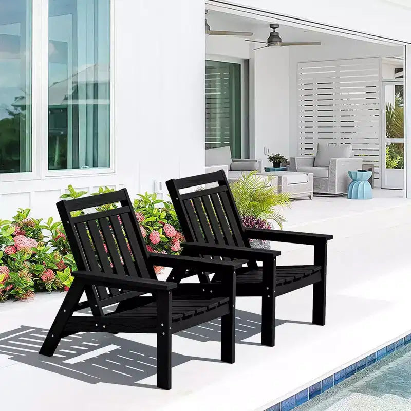 Hyleory Sedia Adirondack Regolabile da Giardino in HDPE, Sedia da Esterno per Tutte le Condizioni Atmosferiche (Confezione da 2)