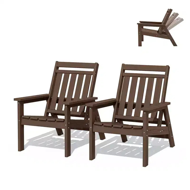 Hyleory Sedia Adirondack Regolabile da Giardino in HDPE, Sedia da Esterno per Tutte le Condizioni Atmosferiche (Confezione da 2)