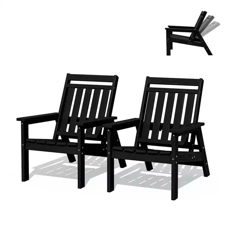 Hyleory Sedia Adirondack Regolabile da Giardino in HDPE, Sedia da Esterno per Tutte le Condizioni Atmosferiche (Confezione da 2)