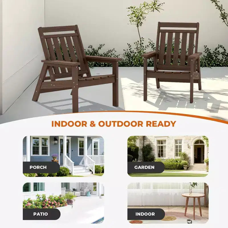 Hyleory Sedia Adirondack Regolabile da Giardino in HDPE, Sedia da Esterno per Tutte le Condizioni Atmosferiche (Confezione da 2)