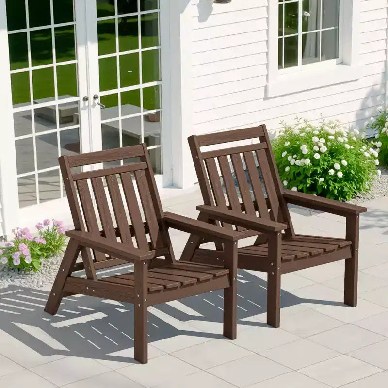 Hyleory Sedia Adirondack Regolabile da Giardino in HDPE, Sedia da Esterno per Tutte le Condizioni Atmosferiche (Confezione da 2)
