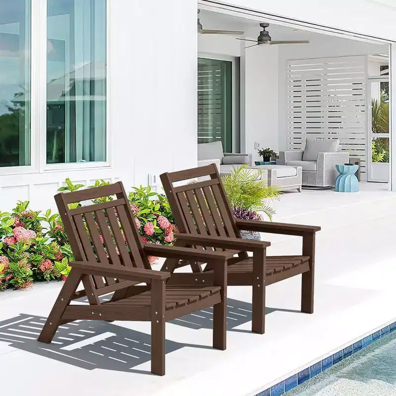 Hyleory Sedia Adirondack Regolabile da Giardino in HDPE, Sedia da Esterno per Tutte le Condizioni Atmosferiche (Confezione da 2)
