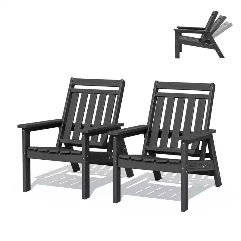 Hyleory Sedia Adirondack Regolabile da Giardino in HDPE, Sedia da Esterno per Tutte le Condizioni Atmosferiche (Confezione da 2)