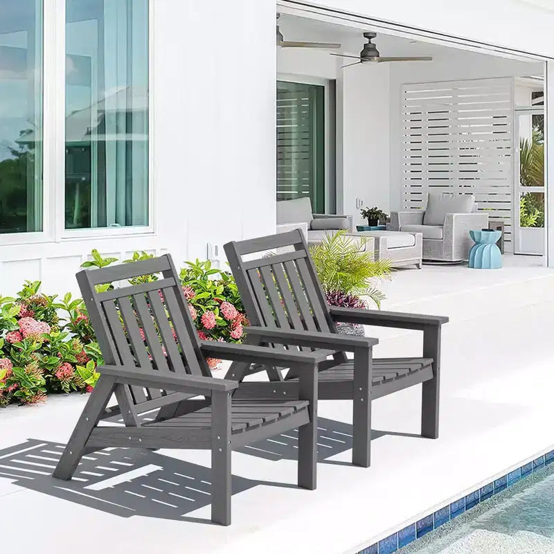 Hyleory Sedia Adirondack Regolabile da Giardino in HDPE, Sedia da Esterno per Tutte le Condizioni Atmosferiche (Confezione da 2)