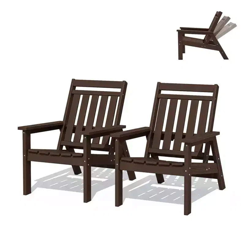 Hyleory Sedia Adirondack Regolabile da Giardino in HDPE, Sedia da Esterno per Tutte le Condizioni Atmosferiche (Confezione da 2)