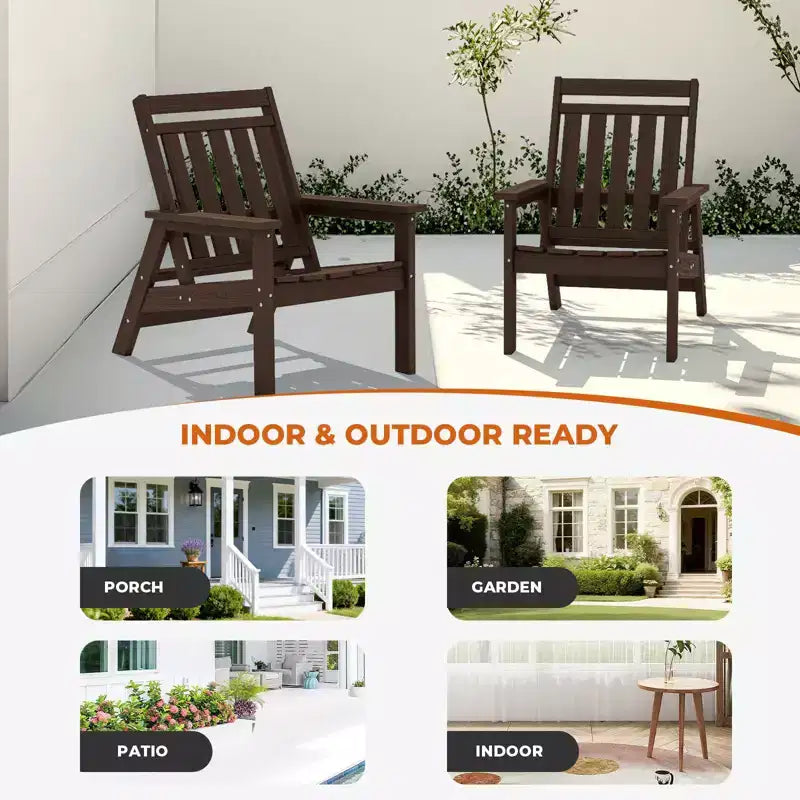 Hyleory Sedia Adirondack Regolabile da Giardino in HDPE, Sedia da Esterno per Tutte le Condizioni Atmosferiche (Confezione da 2)