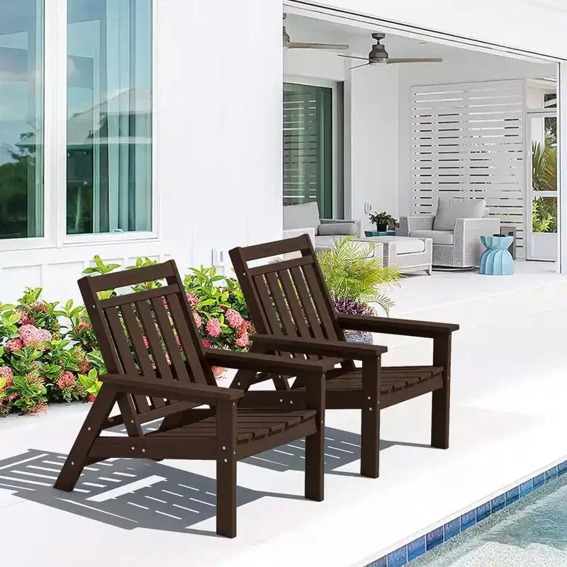 Hyleory Sedia Adirondack Regolabile da Giardino in HDPE, Sedia da Esterno per Tutte le Condizioni Atmosferiche (Confezione da 2)