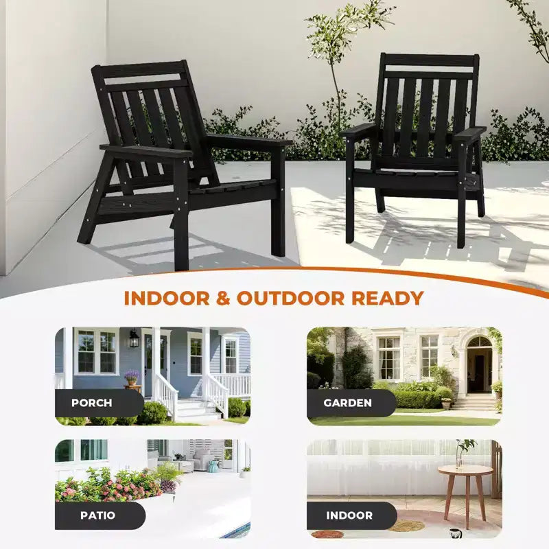Hyleory Sedia Adirondack Regolabile da Giardino in HDPE, Sedia da Esterno per Tutte le Condizioni Atmosferiche (Confezione da 2)