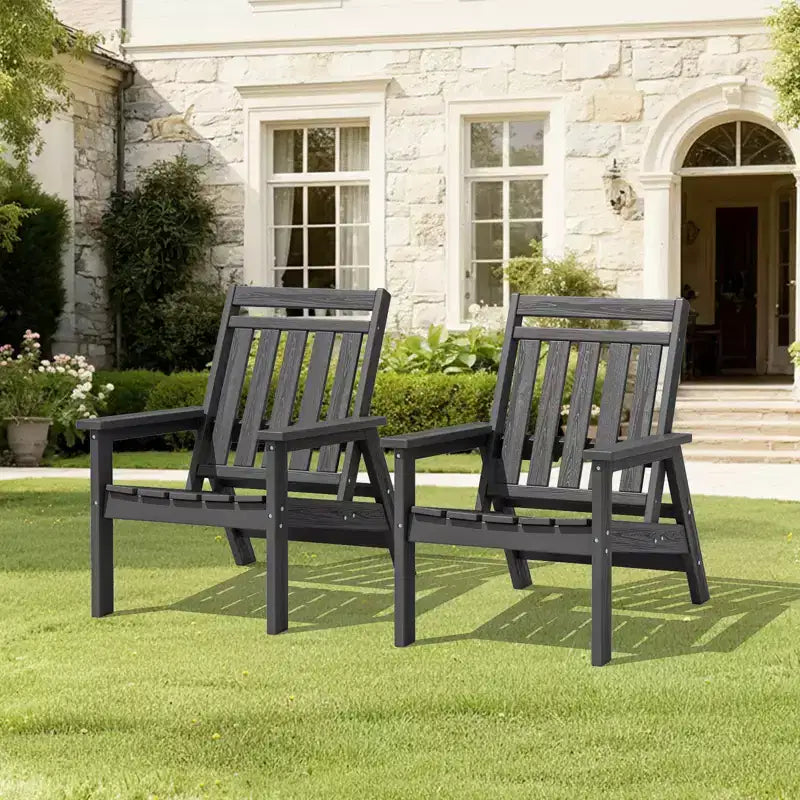 Hyleory Chaises Adirondack réglables de patio en PEHD, chaises d'extérieur tout temps (lot de 2)