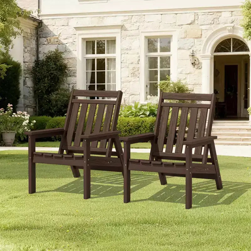 Hyleory Chaises Adirondack réglables de patio en PEHD, chaises d'extérieur tout temps (lot de 2)