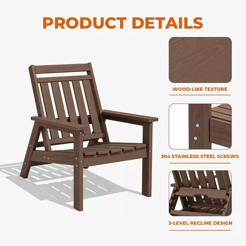 Sedia Adirondack regolabile da giardino Hyleory in HDPE, per tutte le stagioni