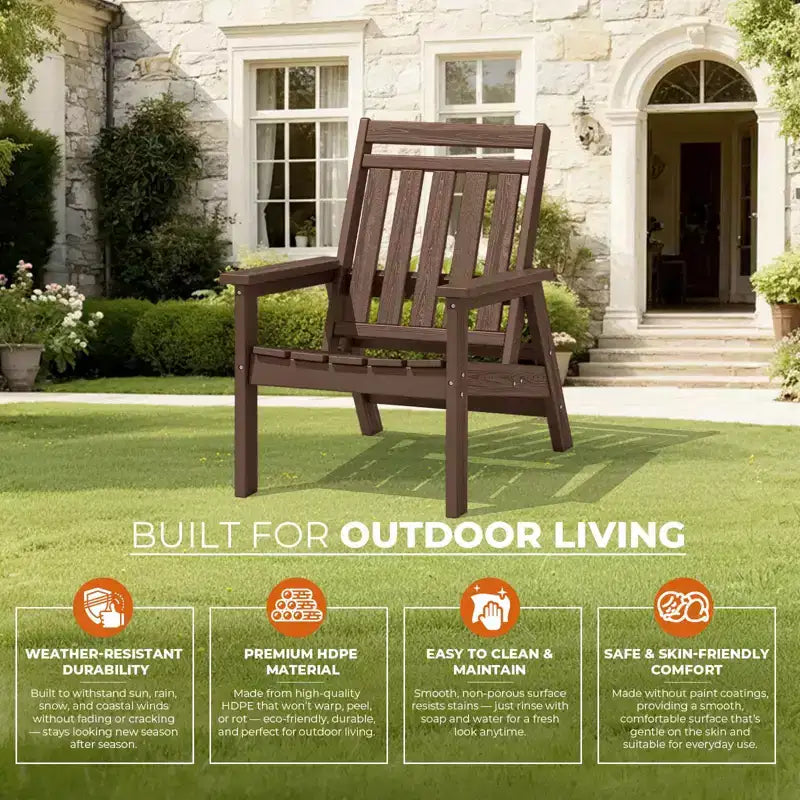 Sedia Adirondack regolabile da giardino Hyleory in HDPE, per tutte le stagioni