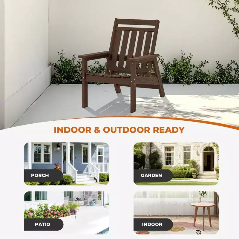 Sedia Adirondack regolabile da giardino Hyleory in HDPE, per tutte le stagioni