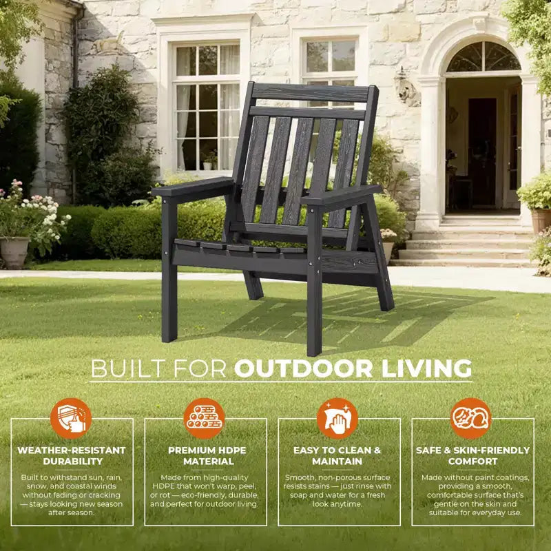 Sedia Adirondack regolabile da giardino Hyleory in HDPE, per tutte le stagioni
