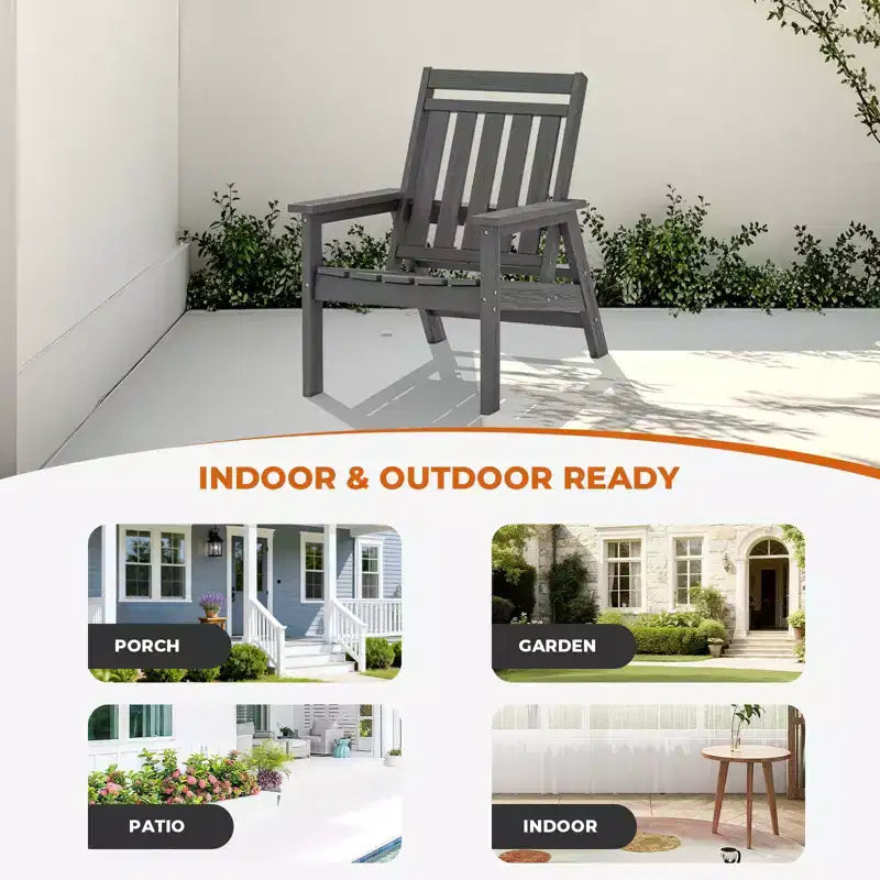 Sedia Adirondack regolabile da giardino Hyleory in HDPE, per tutte le stagioni