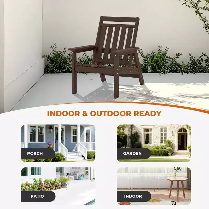 Sedia Adirondack regolabile da giardino Hyleory in HDPE, per tutte le stagioni