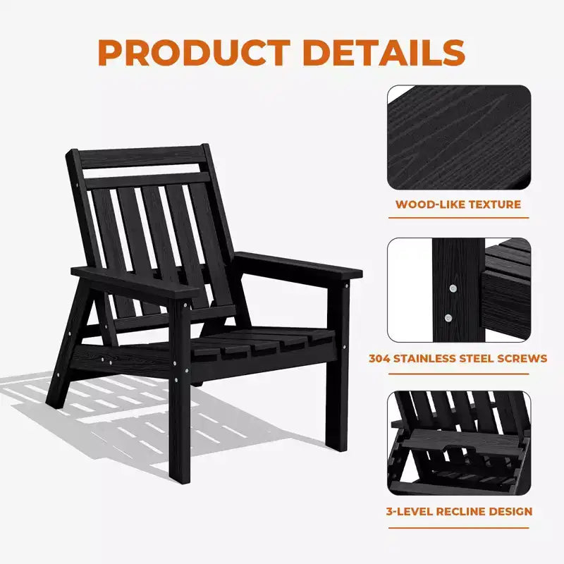 Sedia Adirondack regolabile da giardino Hyleory in HDPE, per tutte le stagioni