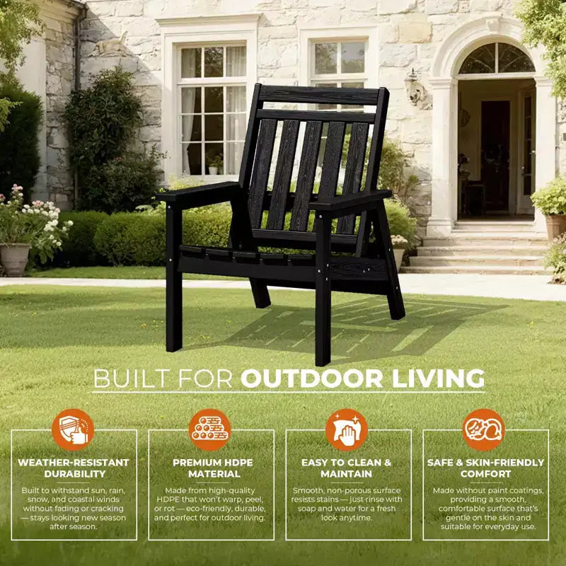 Sedia Adirondack regolabile da giardino Hyleory in HDPE, per tutte le stagioni