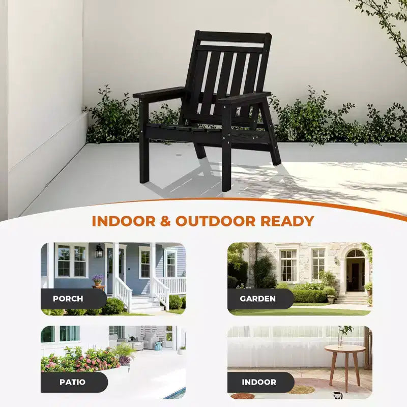 Sedia Adirondack regolabile da giardino Hyleory in HDPE, per tutte le stagioni