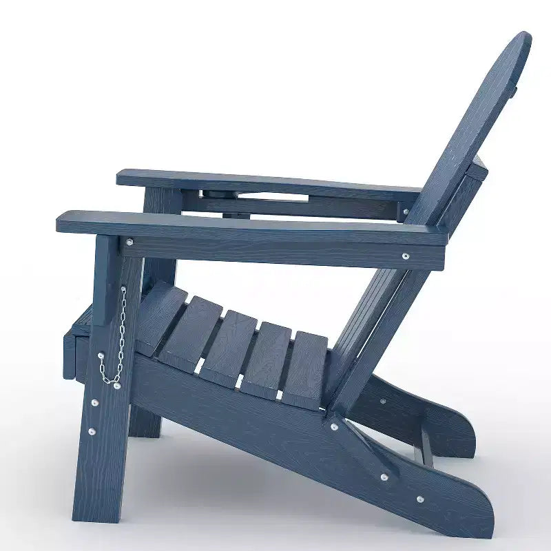 Sedie Adirondack Pieghevoli, Sedie da Esterno in HDPE per Tutte le Stagioni con Portabicchieri e Texture Effetto Legno per Patio, Focolare e Giardino