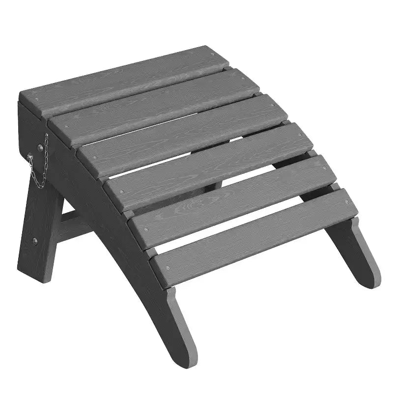1/2 Pezzi Poggiapiedi Pieghevole Adirondack, Ottomano da Esterno in Plastica HDPE per Tutte le Stagioni, Portatile per Sdraio da Patio, Bordo Piscina, Terrazza e Giardino