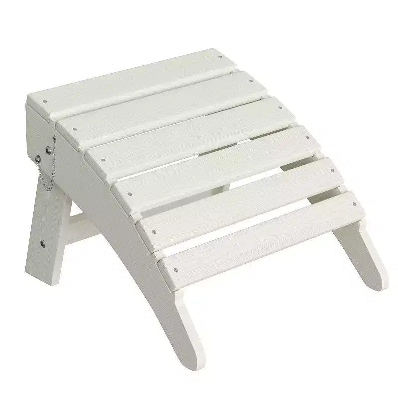 1/2 Pezzi Poggiapiedi Pieghevole Adirondack, Ottomano da Esterno in Plastica HDPE per Tutte le Stagioni, Portatile per Sdraio da Patio, Bordo Piscina, Terrazza e Giardino