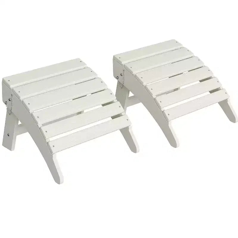 1/2 Pezzi Poggiapiedi Pieghevole Adirondack, Ottomano da Esterno in Plastica HDPE per Tutte le Stagioni, Portatile per Sdraio da Patio, Bordo Piscina, Terrazza e Giardino
