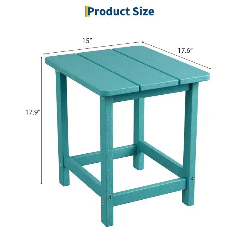 Tavolino quadrato da esterno in HDPE GustoWave - Tavolino da giardino stile Adirondack per spiaggia, piscina, giardino, balcone, portico