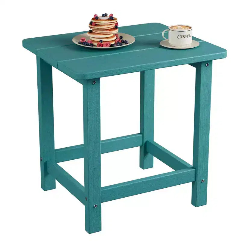 GustoWave Table d'appoint carrée d'extérieur en PEHD - Table d'appoint de patio style Adirondack pour la plage, la piscine, le jardin, le balcon, le porche