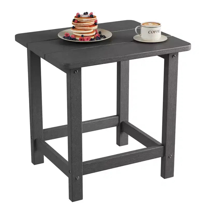 GustoWave Table d'appoint carrée d'extérieur en PEHD - Table d'appoint de patio style Adirondack pour la plage, la piscine, le jardin, le balcon, le porche