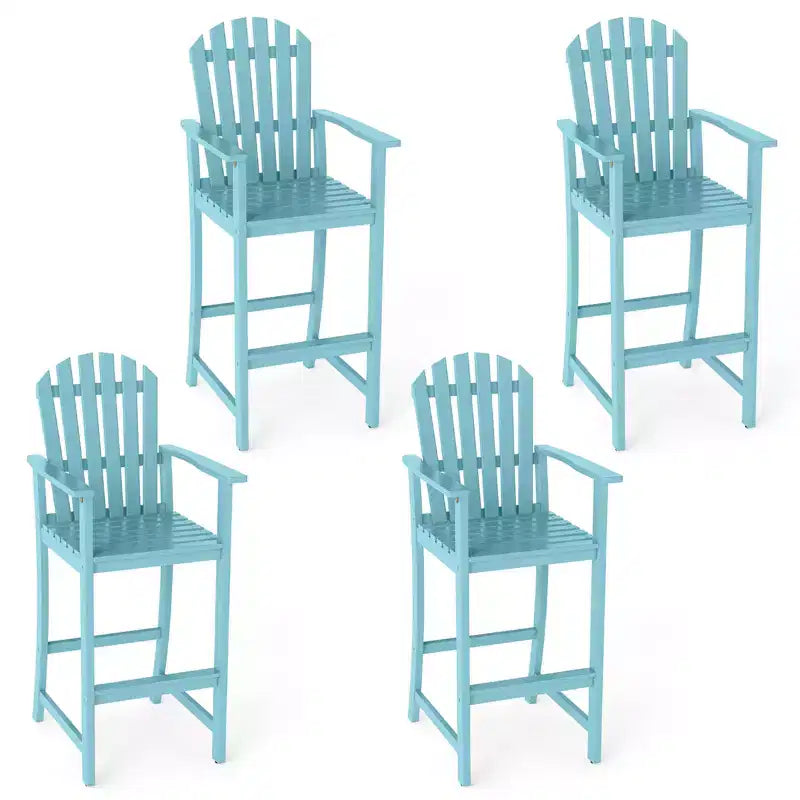 Gymax 4PCS Tall Adirondack Chair w/Back Armrests & Footrest for Balcony Porch Deck