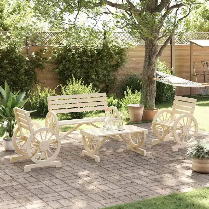 vidaXL Set Divani da Giardino 4 pz in Legno Massello di Abete per Esterni
