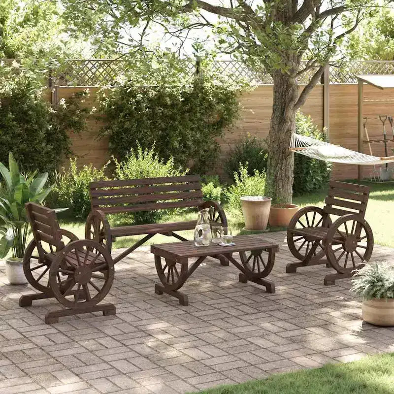vidaXL Set Divani da Giardino 4 pz in Legno Massello di Abete per Esterni